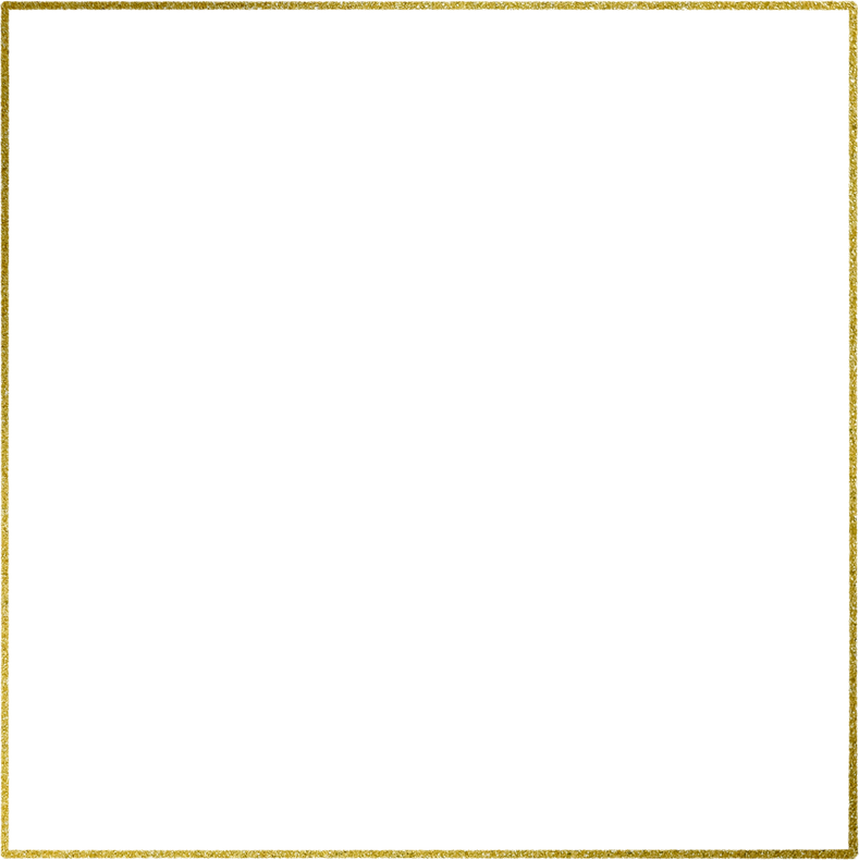 Gold square frame element with line border png.